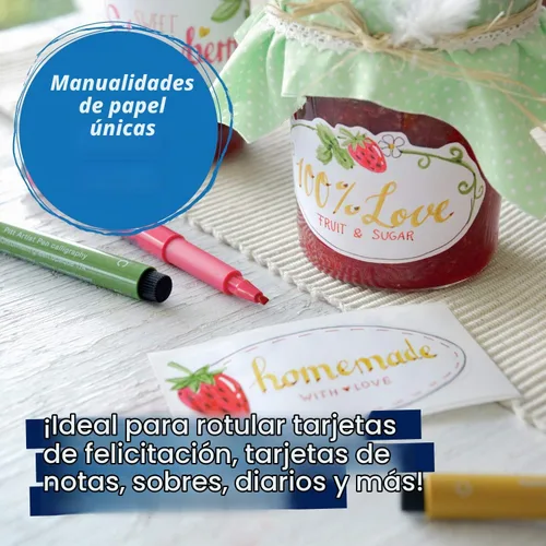 Vista 6 de Faber-Castell Calligraphy Pitt Artist Pen Set - Juego de bolígrafos de caligrafía multicolor (6 unidades)