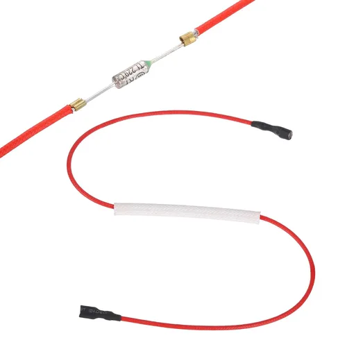 Vista 17 de MECCANIXITY Fusible de temperatura universal para olla arrocera, 168.8 °F 10 A 250 V Fusible térmico de metal con ambos terminales de fibra