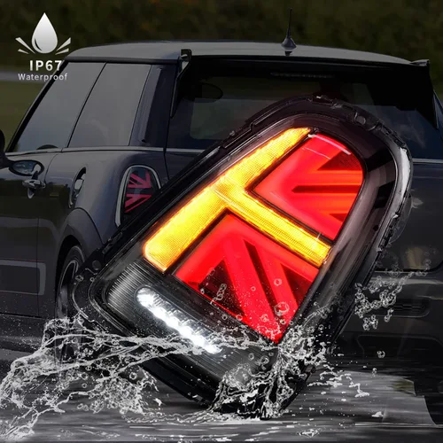 Vista 6 de Conjunto de luces traseras para Mini Cooper 2007-2013 y Coopers Hatchback R56 R57 R58 R59 Union Jack luces traseras con luz de señal de giro