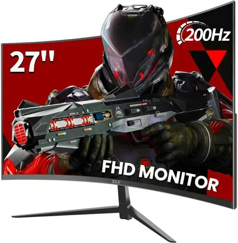 Vista 10 de ZZA - Monitor de 24 pulgadas 100HZ, 1080p, monitor de juegos curvo 2800R, VA 120% sRGB, FreeSync, sin marco en tres lados, filtro de luz azul