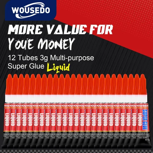 Vista 5 de 12 x 0.11 oz Super Glue líquido, pegamento de cianoacrilato multiusos