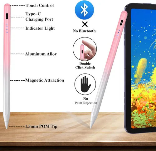 Vista 9 de Estilists - Bolígrafos para pantallas táctiles, bolígrafos magnéticos activos recargables, lápiz capacitivo universal para tableta, lápiz