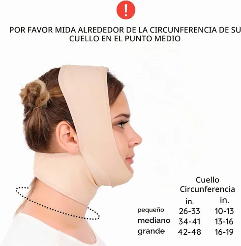 Vista 7 de IKIDO Venda de compresión para cuello y barbilla poscirugía para mujer, más delgada para la cara Beige