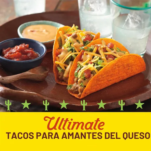 Vista 4 de Old El Paso Stand 'N Stuff Bold Nacho Cheese - Conchas de taco con sabor a queso de nacho, 10 unidades (paquete de 6)