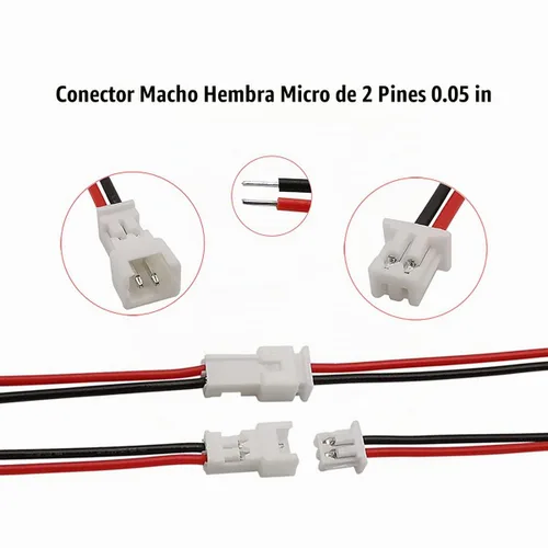 Vista 2 de 40pcs 0.05 in 2Pin macho hembra conectores cables 3.937 in