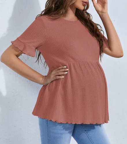 Vista 5 de Blusa de maternidad para mujer con dobladillo peplum