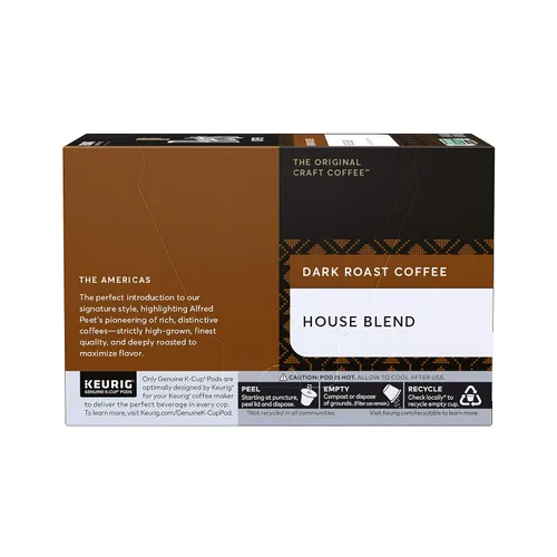 Vista 5 de Peet’s Coffee House Blend K-Cup Coffee Pods for Keurig Brewers, Dark Roast, 10 Pods