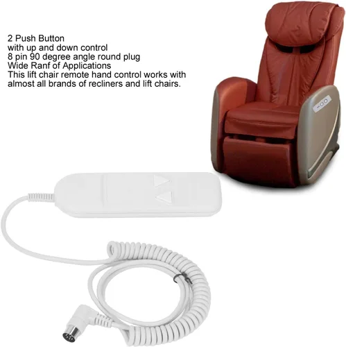Vista 3 de Reemplazo remoto para silla elevadora, 8 pines 2 botones, control remoto de plástico para silla elevadora, sillón reclinable eléctrico