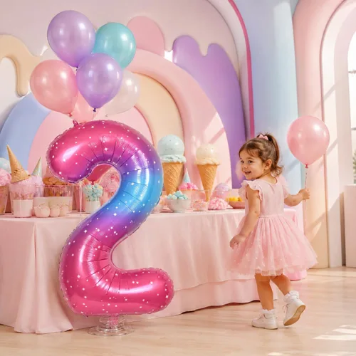 Vista 148 de Globo negro del número 0 para niñas y niños, 40 pulgadas, grande, número 0-9, de papel de aluminio, de Mylar para helio, juego de globos digitales