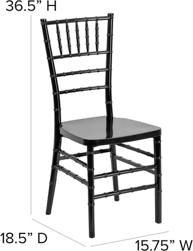 Vista 3 de Flash Furniture HERCULES PREMIUM Series Silla apilable Chiavari de resina negra