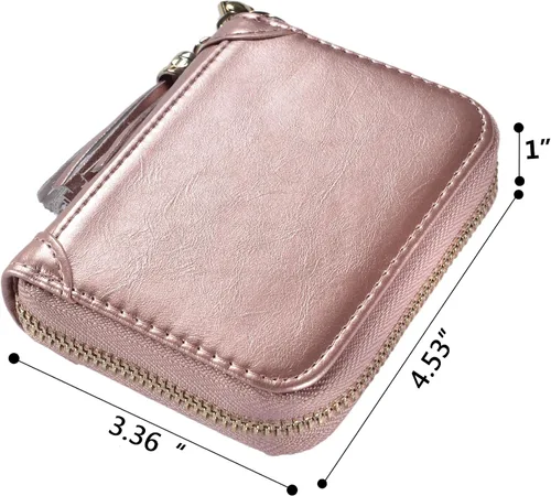 Vista 6 de Yuhan Pretty - Tarjetero de piel para tarjetas de crédito y carnet de identidad, con tecnología RFID, para mujer