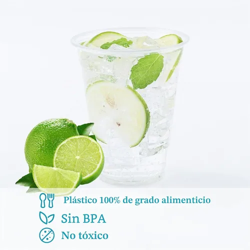 Vista 7 de Turbo Bee Paquete de 100 vasos de plástico transparente de 16 onzas, vasos desechables de plástico de cristal para fiesta para café helado, batido