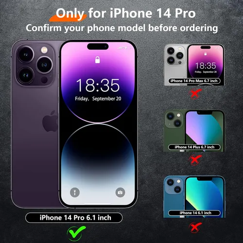 Vista 6 de Red2Fire Funda para iPhone 14 Pro, con 2 unidades [lente de vidrio templado y protector de pantalla] [protección contra caídas de grado militar]
