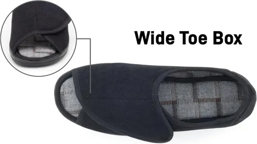 Vista 14 de Pantuflas para diabéticos con punta abierta para hombres, extra anchas, espuma viscoelástica, puntera abierta, antideslizantes, para personas