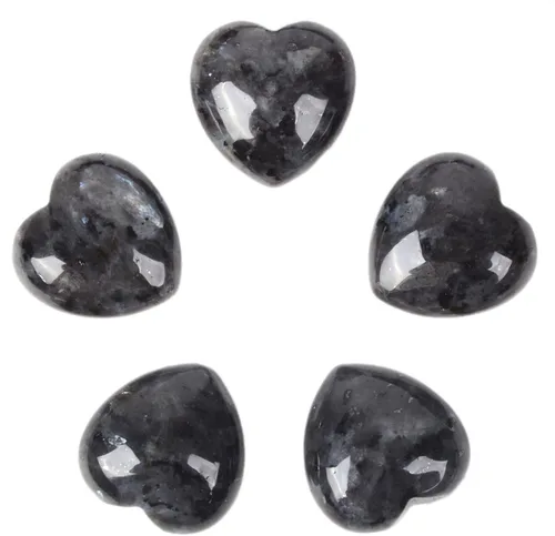 Vista 4 de Juego de piedras de amor de corazón de cuarzo rosa de cristal curativo natural, piedras preciosas pulidas para el pulgar de la palma de bolsillo