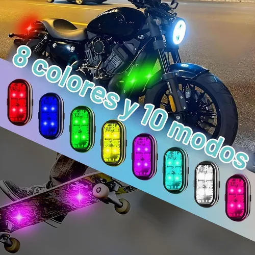Vista 3 de 8 luces estroboscópicas LED inalámbricas para automóvil, luz intermitente recargable USB tipo C, luces estroboscópicas de control remoto