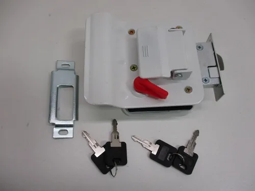 Vista 2 de Cerradura con llave para puerta de entrada de remolque RV Camper con cerrojo / 4 llaves