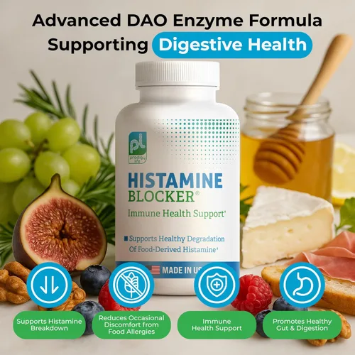 Vista 2 de DAO Supplements Bloqueador de Histamina – Fórmula Avanzada de Enzima DAO y Vitamina C para Digestión de Histamina y Soporte de Intolerancia