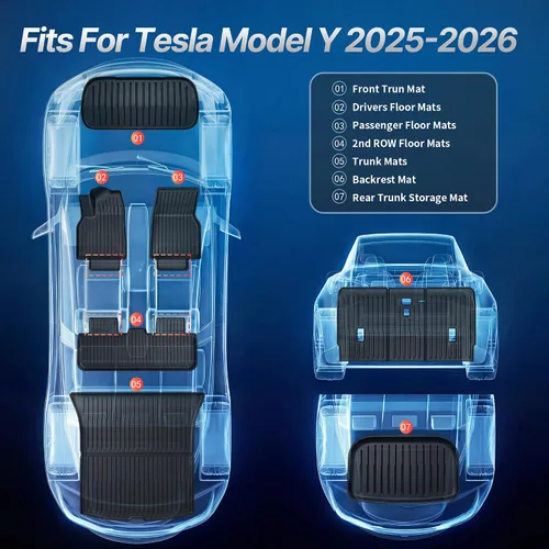 Vista 2 de OEDRO Alfombrillas para Tesla Modelo Y Juniper 2025 2026 5 plazas