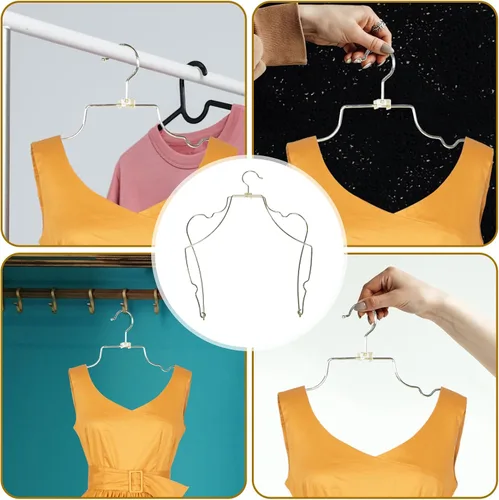 Vista 9 de Cabilock Colgador de bikini con forma de cuerpo, ganchos de alambre con forma de cuerpo para trajes de baño, boutique, armario, ropa, vestido, traje