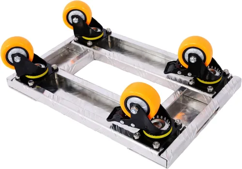 Vista 3 de Campfun Carrito de muñecas con ruedas, carrito para muebles resistente, carrito móvil de 4 ruedas, marco de aluminio con ruedas profesionales de TPU