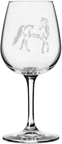 Vista 79 de Abaco Barb Body Horse - Copa de vino grabada multiusos (12.75 onzas) Unique Gifts for Horse Lovers, Personalized Wine Glasses, All-Purpose