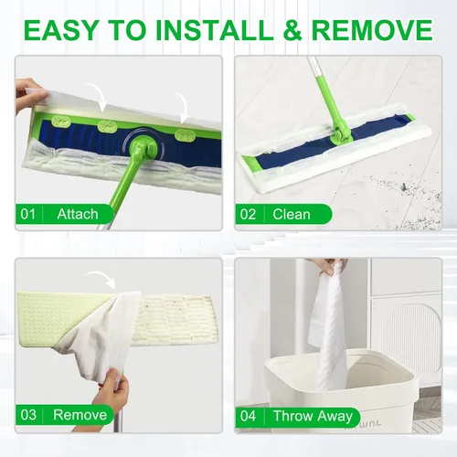 Vista 6 de Juego de 40 paños de trapeador XL secos + húmedos para trapeador Swiffer Sweep XL, almohadillas desechables para trapeador XL, incluye 30 paños