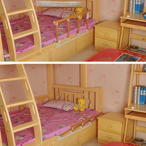 Vista 3 de Taburete de 2 escalones para camas altas, escalones de cama – Taburetes de escalera para adultos, bancos de bambú para el hogar, para niños