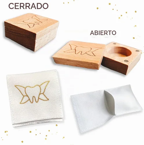 Vista 8 de Caja de hada de dientes y soporte para bolsa de dientes, caja de recuerdo de dientes con bolsa de hada de dientes I cierre magnético, juego de 1
