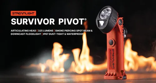 Vista 9 de Streamlight 91802 Survivor Pivot - Linterna de ángulo recto de 325 lúmenes, color naranja 325 lumens; 34,000 candela peak beam; runs up to 3.75