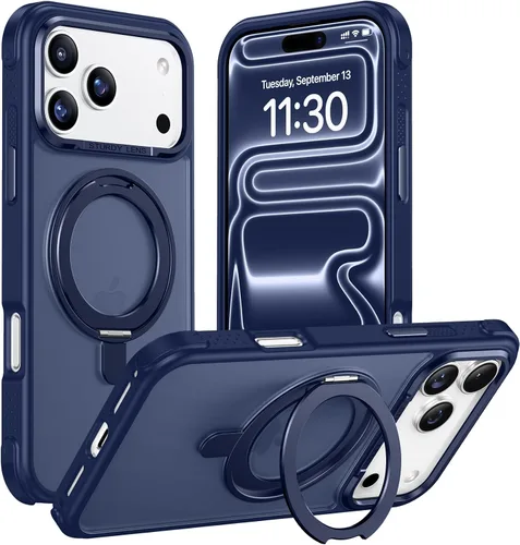 Vista 25 de Magnética para iPhone 12 e iPhone 12 Pro Funda, [con Soporte de Anillo Magnético Invisible Giratorio 360°][A Prueba de Golpes][Compatible