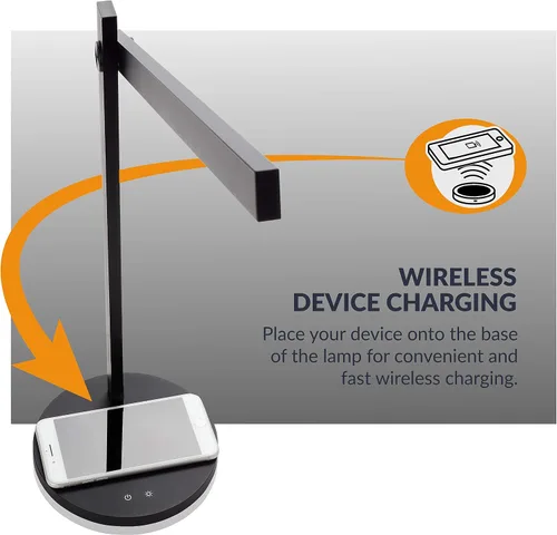 Vista 3 de Newhouse Lighting Adonis Lámpara de escritorio LED moderna de metal blanco regulable y ajustable con temperatura de color de bajo consumo