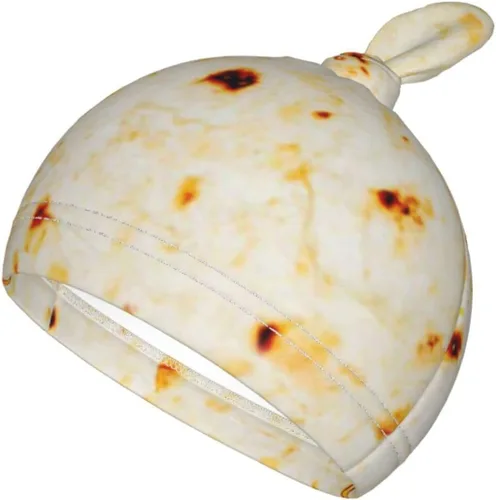 Vista 7 de Burrito Taco Tortilla Manta para recién nacido con juego de gorro, manta suave y elástica, regalo divertido para la ducha de niños y niñas Tortilla