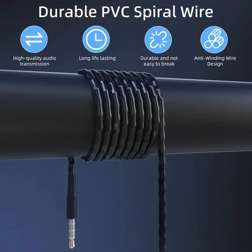 Vista 5 de Auriculares con cable con micrófono, paquete de 5, auriculares intrauditivos con estéreo de graves pesados, auriculares con cable con aislamiento