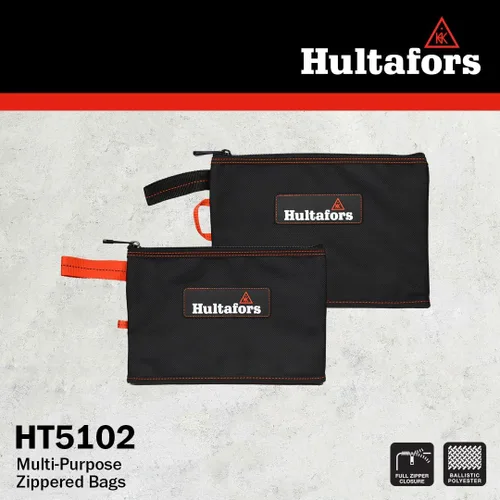 Vista 6 de Hultafors Work Gear HT5102 - Bolsas multiusos con cremallera, portaherramientas de poliéster balístico resistente, cierre de bucle para colgar