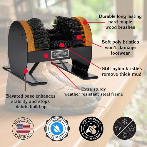 Vista 9 de Deluxe Scrusher - Rascador de botas para exteriores resistente con cepillos
