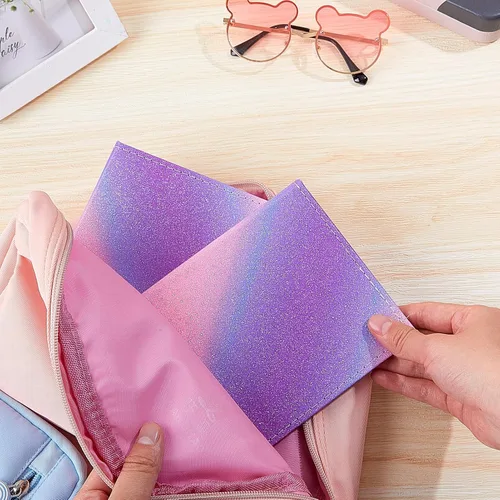 Vista 7 de FIODAY Paquete de 2 álbumes de fotos de 4 x 6 pulgadas con purpurina para niños, cada mini álbum tiene capacidad para 52 fotos, álbumes de fotos