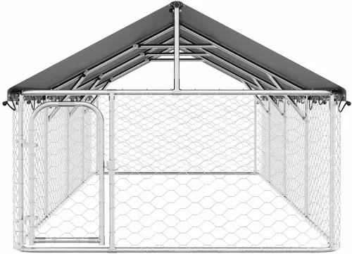 Vista 9 de vidaXL Perrera para perros al aire libre con techo 236.2"x78.7"x59.1