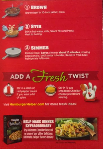Vista 2 de Betty Crocker CHEDDAR CHEESE MELT Hamburger Helper 4.7oz (paquete de 2)