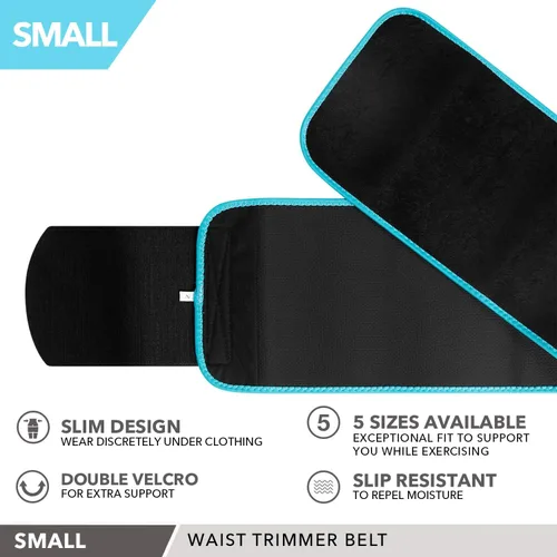 Vista 4 de Day 1 Fitness - Cinturón reductor de cintura duradero para pérdida de peso, entrenamiento abdominal, 5 opciones de tamaño, pequeño a XXL, unisex