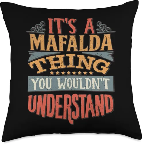 Vista 5 de Mafalda Name Gifts By Vnz Mafalda - Almohada con nombre, 16 x 16 pulgadas, multicolor