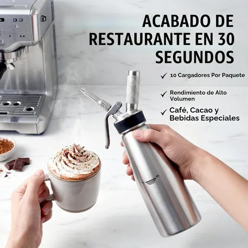 Vista 3 de Cargadores de crema batida Chef Master, paquete de 10