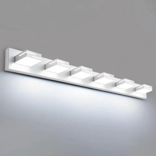 Vista 42 de Lámparas LED modernas para tocador de baño, 3 luces, 5CCT, regulables, luces de tocador negro mate para accesorios de iluminación de baño sobre