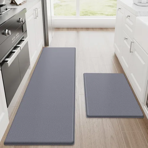 Vista 45 de StepRite Tapetes de cocina, 2 tapetes acolchados, antifatiga, para piso, de escritorio, antideslizante, impermeables, oficina, alfombras de 17.3 x