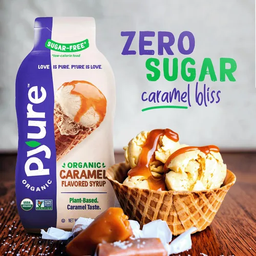 Vista 8 de Pyure - Jarabe orgánico de caramelo para postres Aderezo de caramelo sin azúcar para helado keto, panqueques, dulces bajos en carbohidratos 1 g