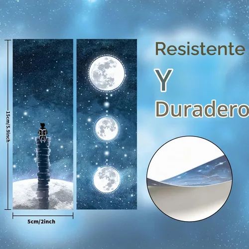 Vista 3 de Anseal Marcapáginas Cool Space Starry Night, marcadores para amantes de los libros, marcadores a granel para hombres, marca de libro única