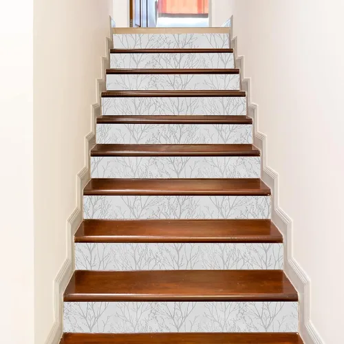 Vista 5 de Okydoky Treetops - Papel tapiz autoadhesivo de madera, blanco, extraíble, impermeable, vinilo, 17.3 x 236 pulgadas, LW5178-6