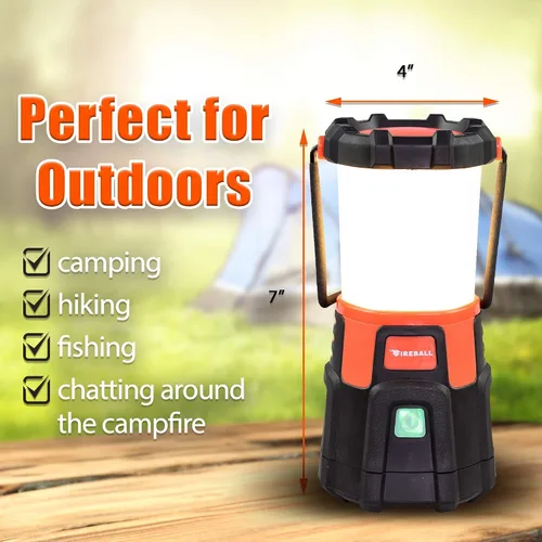 Vista 7 de Blazin Fireball - Linterna LED para campamento, 1000 lúmenes, funciona con pilas, para cortes de energía, luz impermeable, 4 modos, tiempo