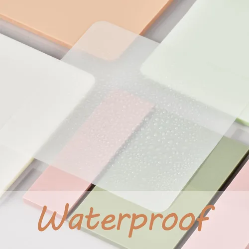 Vista 6 de BAYTORY 1300 hojas de notas adhesivas transparentes pastel, transparente, impermeable, 3 x 3 pulgadas, bloc de notas transparente, pestañas