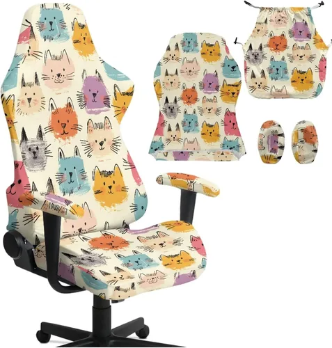Vista 16 de Peacock Gaming Chair Slipcover with Zipper Computer Chair Covers Strtchable 4pcs Ergonomic Gamer Chairs Protector for Adults,Blue